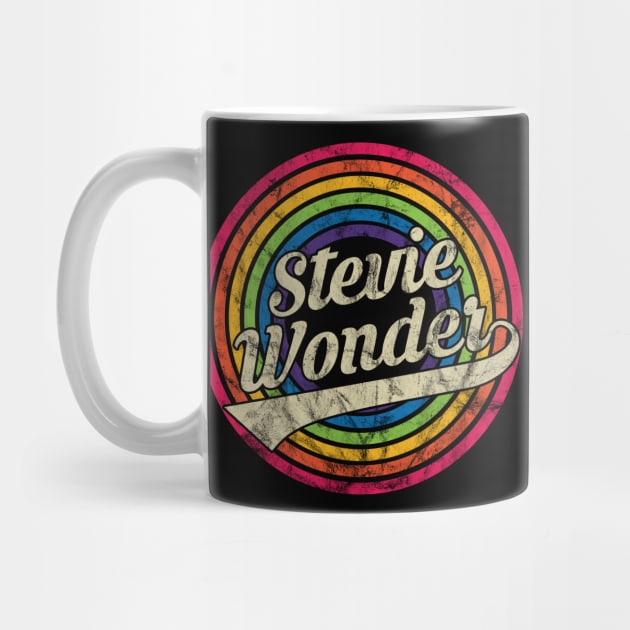 Stevie Wonder - Retro Rainbow Faded-Style by MaydenArt